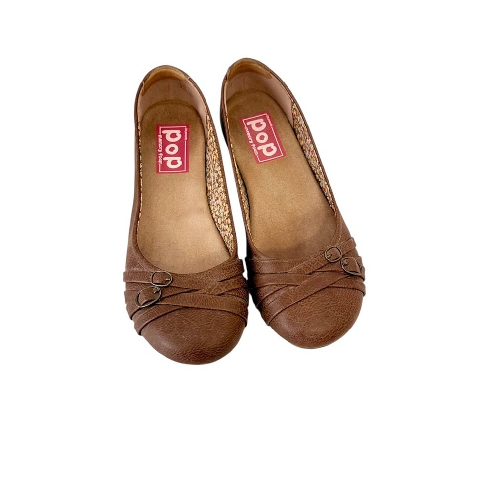 Jellypop Pop Nelly Brown Buckle Flats Size 8.5